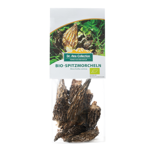 BIO Getrocknete Spitzmorchel ganze Köpfe