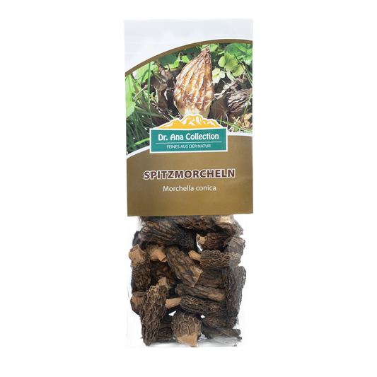 Dried pointed morel whole heads