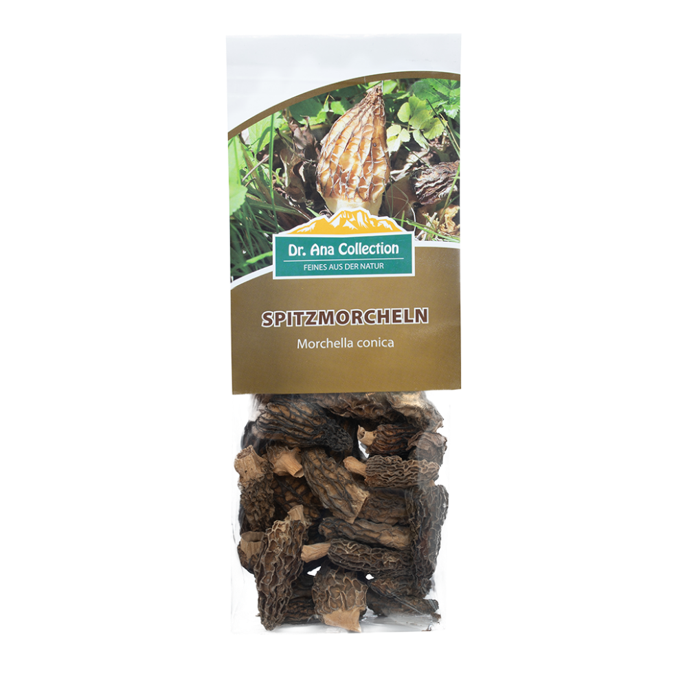Dried pointed morel whole heads