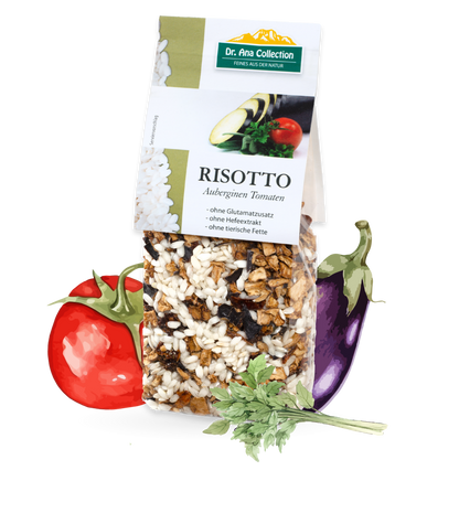 Risotto eggplant tomatoes