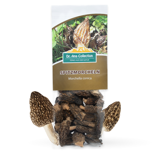 Dried pointed morel whole heads